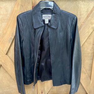 Black leather jacket